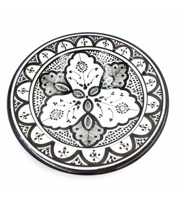 Plato Decorativo o de Mesa - Cerámica Andalusí Asfi - Artesanía Marroquí - Modelo Aswadein