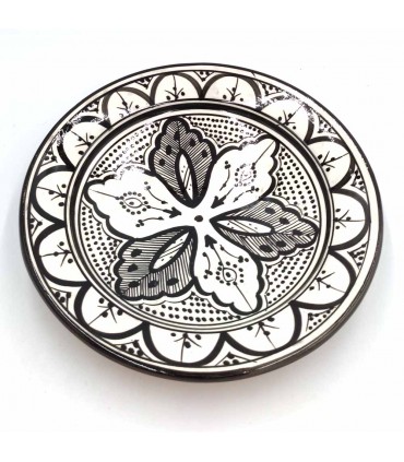 Plato Decorativo o de Mesa - Cerámica Andalusí Asfi - Artesanía Marroquí - Modelo Aswadein