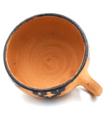 Mug marocain en terre cuite en céramique peinte à la poix naturelle berbère - Désinfectant naturel - Rafraîchissant - Modèle Kit