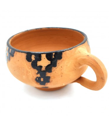 Mug marocain en terre cuite en céramique peinte à la poix naturelle berbère - Désinfectant naturel - Rafraîchissant - Modèle Kit