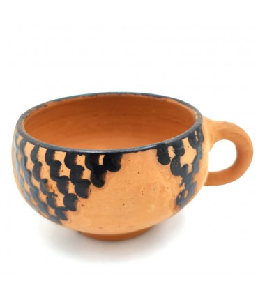 Mug marocain en terre cuite en céramique peinte à la poix naturelle berbère - Désinfectant naturel - Rafraîchissant - Modèle Kit