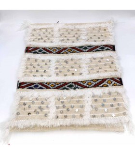 2 x Funda Cojín Bereber Artesanía Marroquí Beige Decoración Andalusí Bohemio 50cm x 50cm Modelo nº3