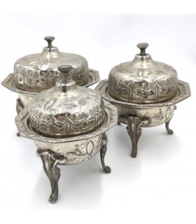 Ensemble de boîtes à bonbons en alpaga marocain antique en alpaga Modèle d'artisanat vintage Shaibani nº 4