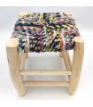 Marokkanischer Hocker Zitronenholz Stoffreste Tadwir Modell