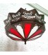 Lâmpada de teto Red Openwork Folha de Metal e Vidro Decoração Marroquina Estilo Andaluz Modelo Al'aqhuan