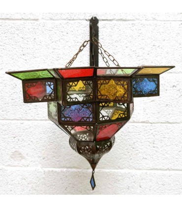 Progetto di arabo Arabian soffitto lampada - cristalli multicolore-