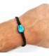 Pulseira de macramê com escaravelho egípcio azul pedra cerâmica artesanato egípcio