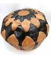 Large Leather Mosaic Puff - First Quality