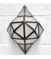 Candeeiro de parede Artesanato marroquino Metal e Vidro - Cor Cobre e Branco - Série Yahra Modelo Sable