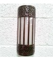 Lampada da Parete Artigianale Marocchino Metallo e Vetro - Colore Rame e Bianco - Modello Nisfun Serie AbiadSable