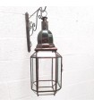 Lampada Lanterna Marocchina Stile Andaluso - Vetro Trasparente - Artigianato Fez - Modello Fezi El-Abiad