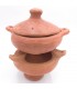 Brûleur à Charbon + Mini Pot en Argile Oued Laou Artisanat Marocain - Série Amsa