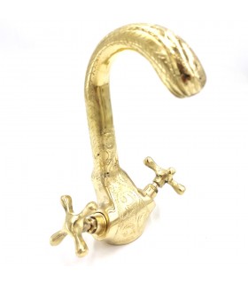 Moroccan Faucet Basin Golden Brass Decorated Moroccan Crafts Marrakech Model