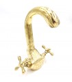 Bacino Rubinetto Marocchino Ottone Dorato Decorato Artigianato Marocchino Modello Marrakech