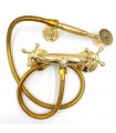Torneira de chuveiro marroquina latão dourado decorada artesanato marroquino modelo Marrakech