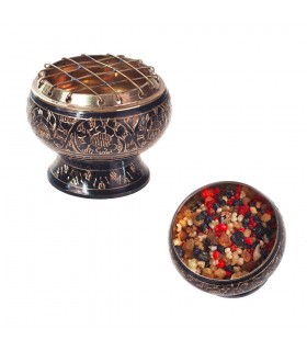 Incensario Bronce Grabado Black - Rejillas - NOVEDAD