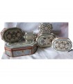 Egypt White Inlay Oval Jewelry Box - 6 Sizes