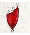 Aplique Pared Pantalla Piel Rojo Decorado con Henna Artesanía Marroquí Modelo Aldurue