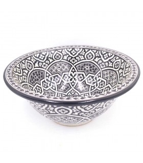 Lavandino in ceramica marocchina Fez 40 cm Artigianato dipinto a mano - Modello Aswadein