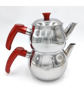 Set mit 2 türkischen Eminox Globe Medium Steel Teekannen