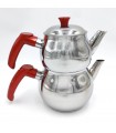 Set mit 2 türkischen Eminox Globe Medium Steel Teekannen