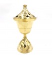 Incensario Bronce Copa - Grabado - Calado - 2 Piezas