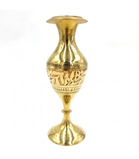 Vintage antike Messing goldene Vase Vase indisches Kunsthandwerk der 1960er Jahre
