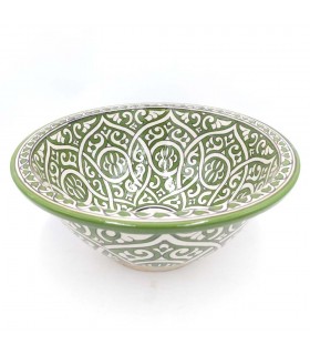 Moroccan Glazed Ceramic Sink - Hand Painted Zaituna Model