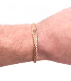Bracelet Jonc Cuivre et Laiton Artisanat Marocain Guérison Préventive Arthrite Modèle 6