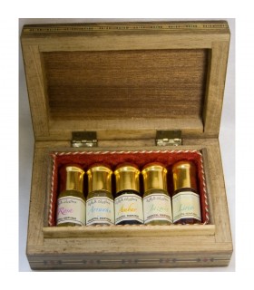 Perfume Body Pack 5 + Box Marquetry Arab Egipto