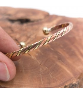 Bracelet Jonc Unisexe Cuivre et Laiton Guérison Préventive de l'Arthrite Modèle 50
