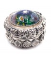 Alpaca Mini Decorative Multicolor Glass Pill Box Indian Crafts