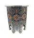 Moroccan Auxiliary Table Bone Wood and Embossed Alpaca Merzouga Model