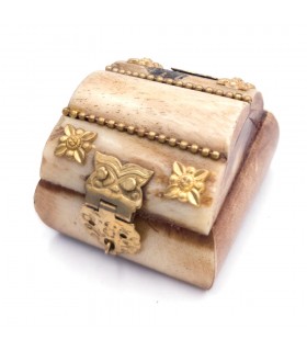 Bone Pillbox Box Artesanato Indiano com veludo Modelo Adhamu 2
