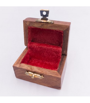 Cajita Pastillero Madera Artesanía India con terciopelo Modelo Khashabun 1