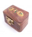 Cajita Pastillero Madera Artesanía India con terciopelo Modelo Khashabun 2