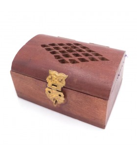 Cajita Pastillero Madera Artesanía India con terciopelo Modelo Khashabun 3
