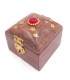 Wooden Pill Box Indian Crafts with velvet Khashabun Model 4