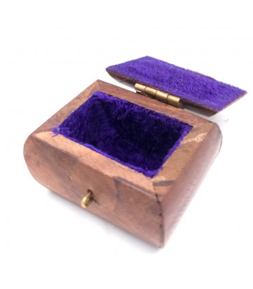 Cajita Pastillero Madera Artesanía India con terciopelo Modelo Khashabun 5