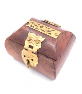 Pillendose aus Holz Indian Crafts mit Samt Khashabun Modell 5