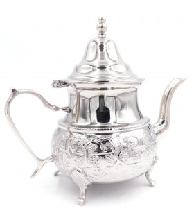 Moruna Alpaca Teapot Embossed Moroccan Crafts - Maghreb aadi Rijli Model