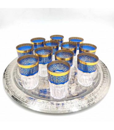 Juego 12 Vasos de Te Moruno Grandes - Decoración Andalusí - Modelo Mozarabe 180ml