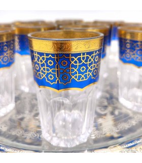 Juego 12 Vasos de Te Moruno Grandes - Decoración Andalusí - Modelo Mozarabe 180ml