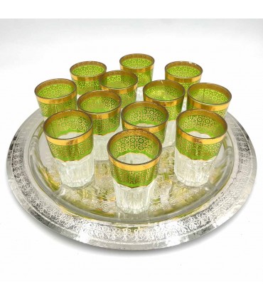 Juego 12 Vasos de Te Moruno Grandes - Decoración Andalusí - Modelo Mozarabe 180ml