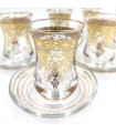 Set Game 6 Turkish Tea Glasses with Saucers - Turkish Crafts - Arabic Decoration - Fiddati Model