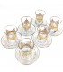 Set Juego 6 Vasos de Té Turco con Platitos - Artesanía Turca - Decoración Árabe - Modelo Fiddati
