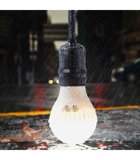 IP67 waterproof LED cable with integrated fireproof lamp holder, E27 500cm
