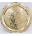Plateau Marocain Sculpté à la Main en Alpaga Doré : Charme et Authenticité du Maroc Modèle Sinia Dhabi