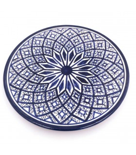 Asfi Handmade Pizza Trinchero Plate Hand Painted Geometric Designs by Alandalus