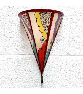 Aplique Pantalla de Piel Pintado con Henna - Decoración Andalusí - Artesanía Marroquí - Modelo Kis